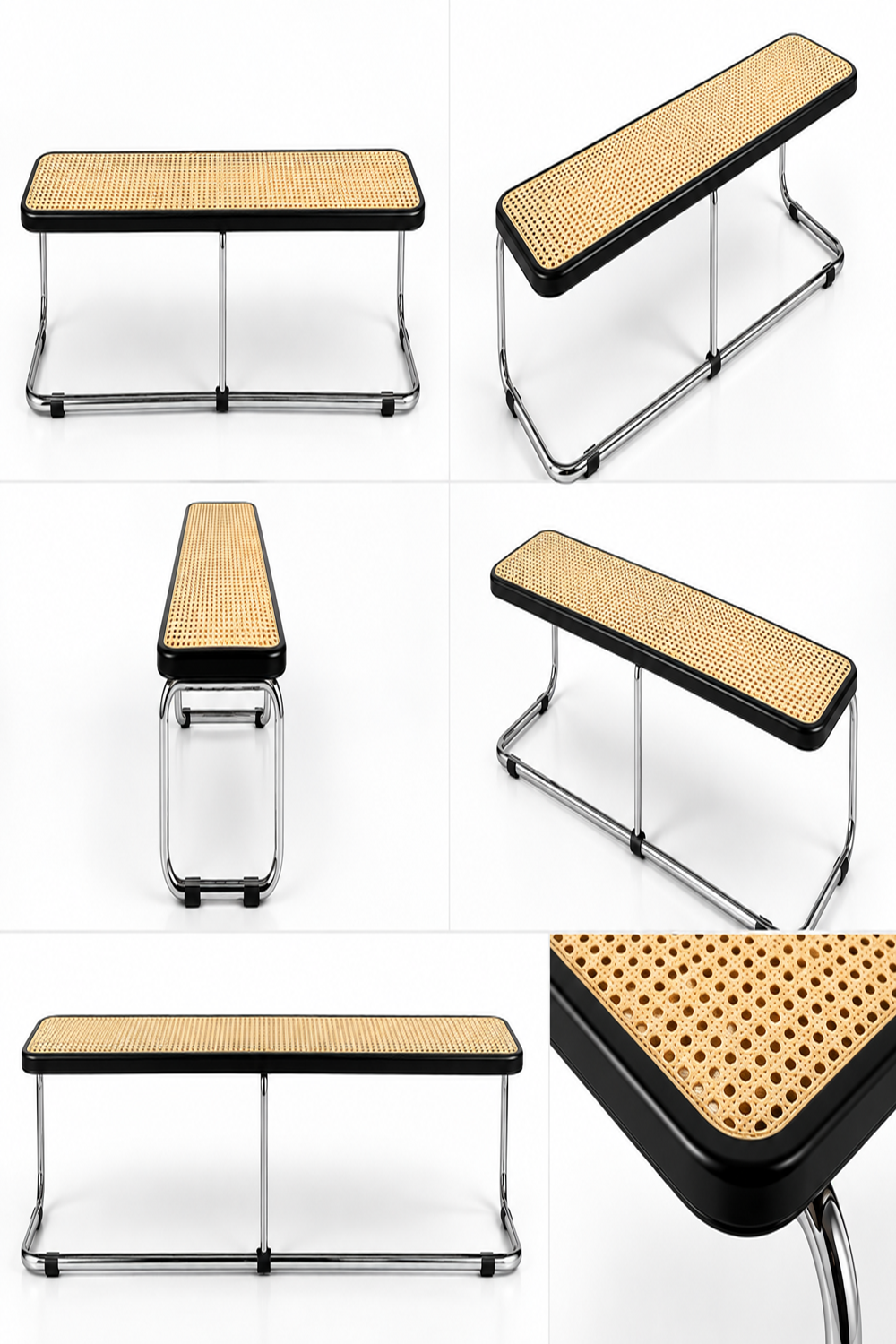 Cesca Bench – Hasır Detaylı Bank