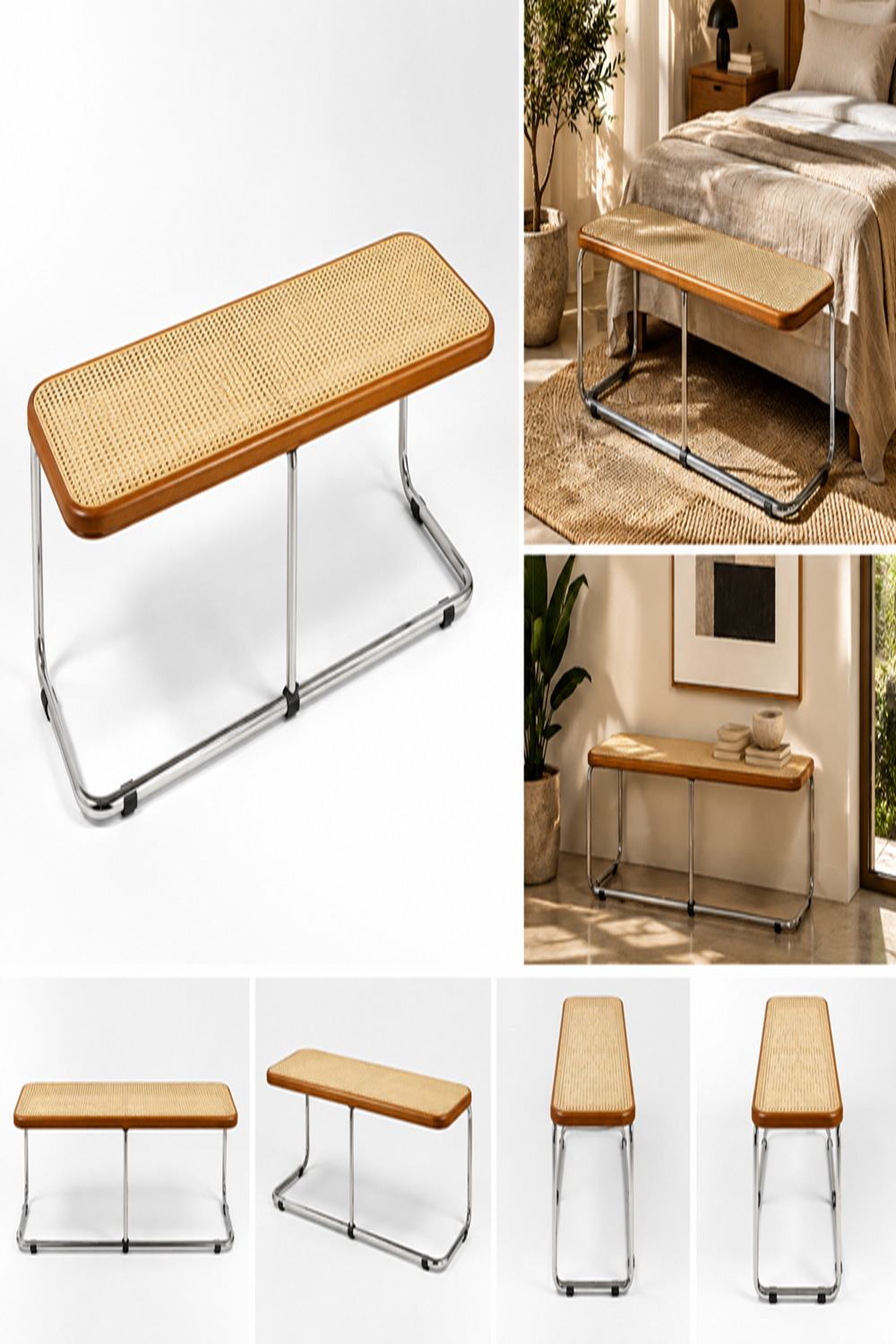 Cesca Bench – Hasır Detaylı Bank