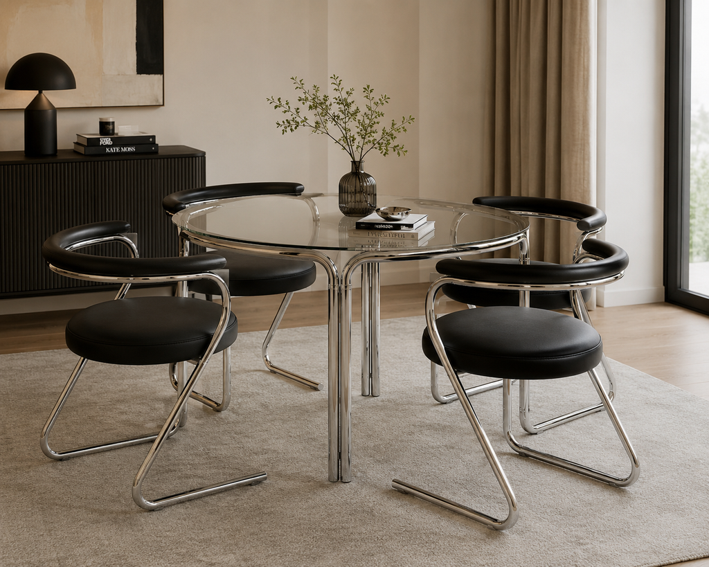 Arc Chair (4’lü) – Krom Sandalye Takımı